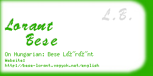 lorant bese business card